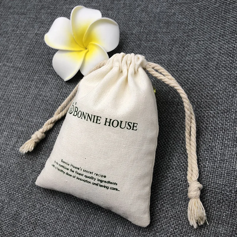 Reusable White Small Cotton Linen Tea Packaging Bags