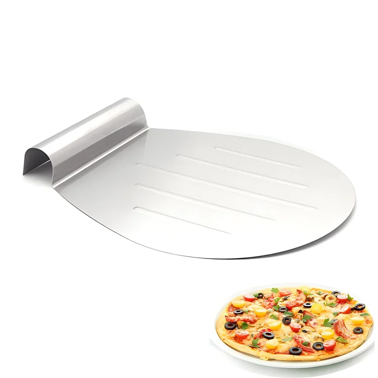 Stainless Steel Pizza Paddle Round Shape Pizza Peel Shovel Pancake Serving Tools