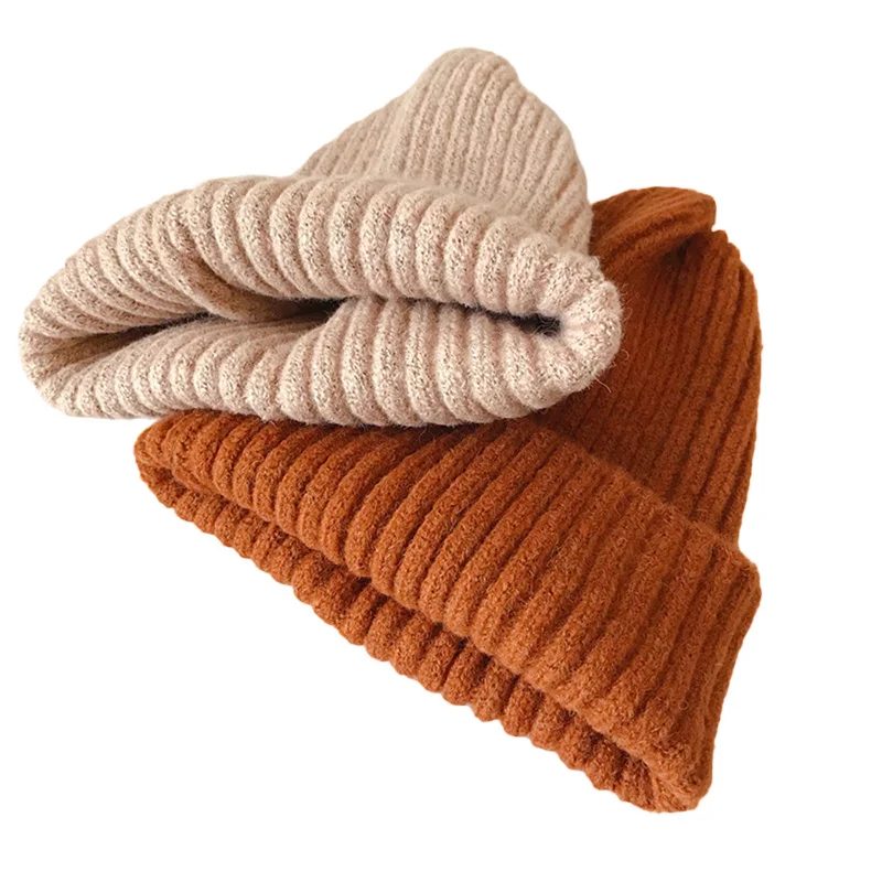 Winter Knitted Beanief Kids Wool Hat Warm Thicki Cap Korean Style Winter Women Girls Boys Knit Hat