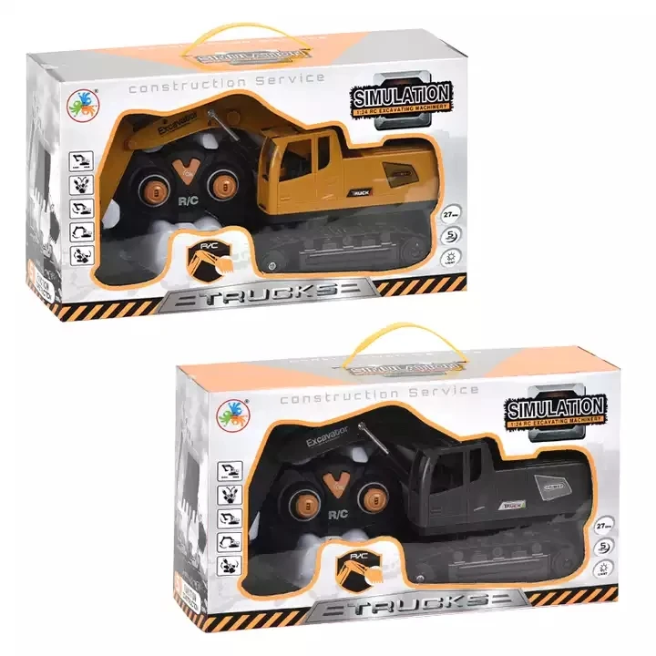 27 Mhz Electric Remote Control Engineering Car 5 Channel Rc Excavator Toy With Light Remote Control Toys Rc Cars