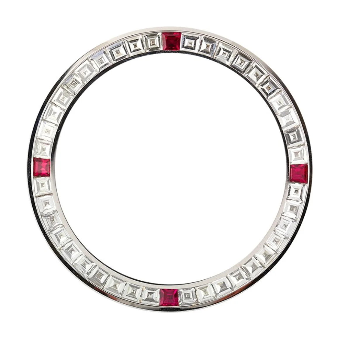 
Stainless steel bezel 18kgold diamond Synthetic gem Moissanite CVD Suitable for brand watches 