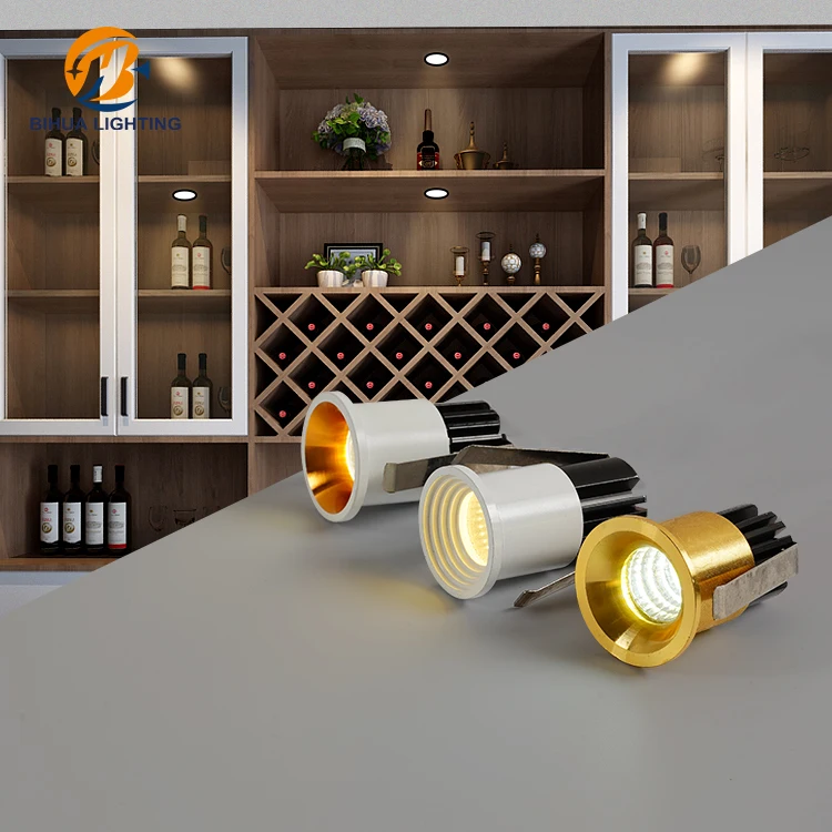 Easy Installation Indoor Lighting Aluminum 3watt Recessed Round Cabinet Ceiling Led Spotlight