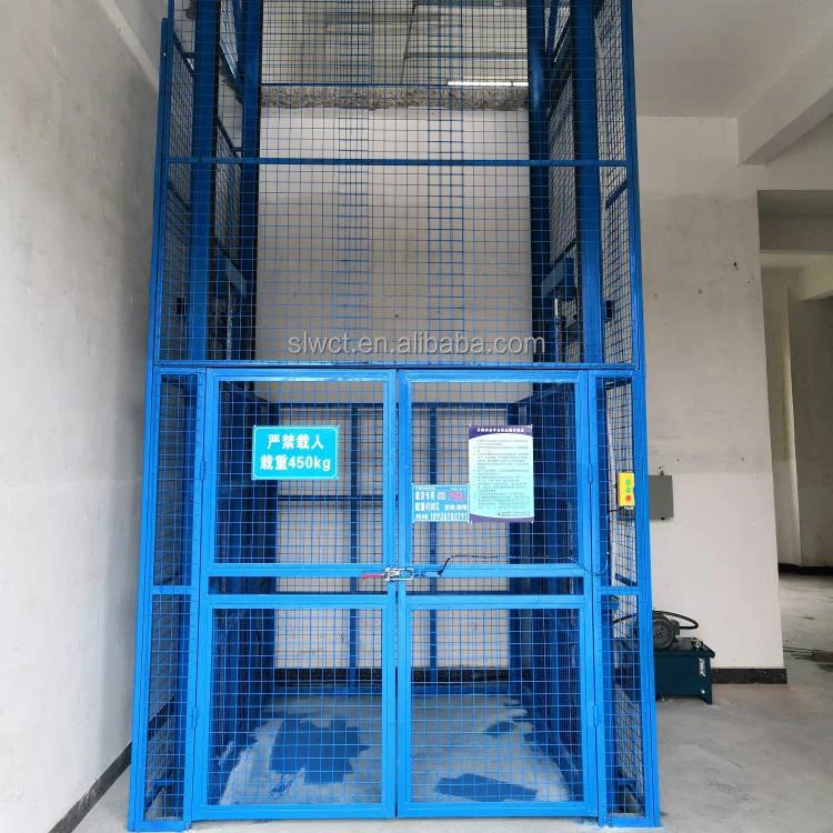 Cargo lift 1ton 2 ton 3ton freight lift platform guide rail customized lift in UK