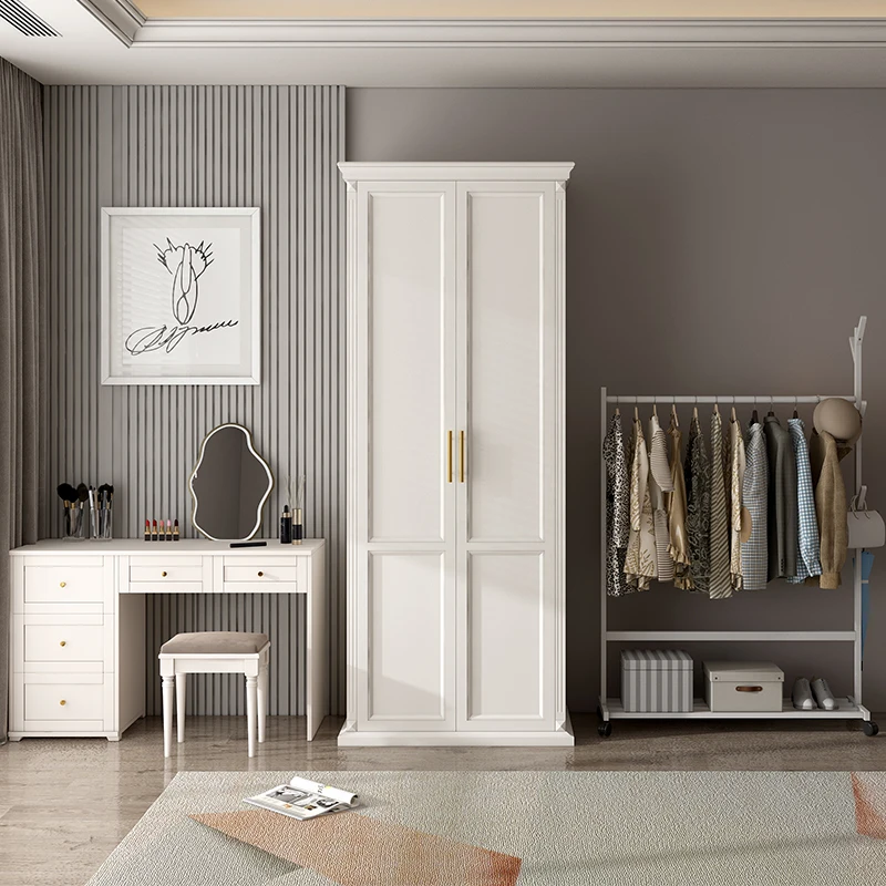Custom Solid Wood Wardrobe American Rustic Baby Wardrobe Bedroom Furniture Set Almirah Closet Storage Roperos For Hotel Project