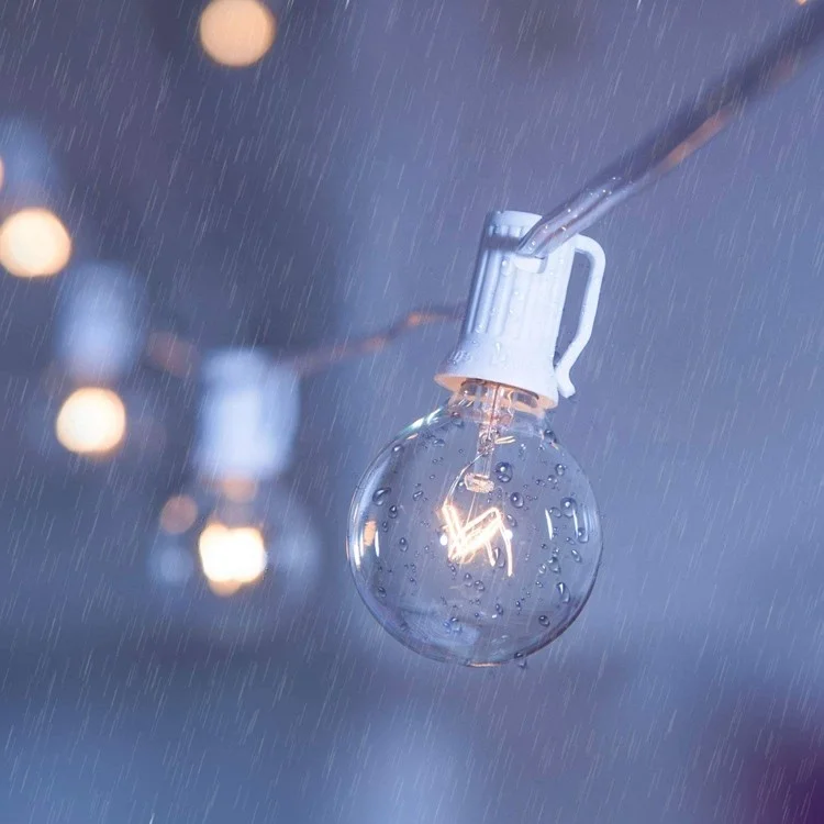 Connectable Led christmas lights outdoor decoration Edison Lights with Incandescent Bulb US Plug white wire