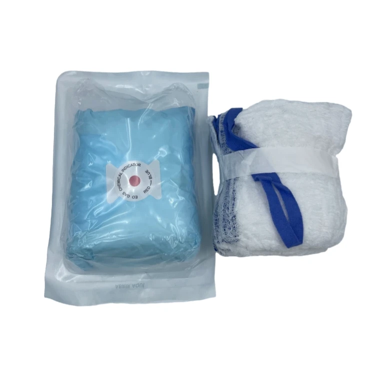 Hot Selling 45*45cm Degreased and Bleached Cotton Sterile Gauze Lap Sponge Prewashed Abdominal Sponge
