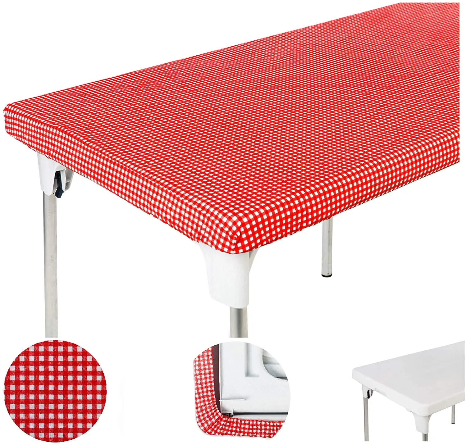 Red Rectangular Washable Oilproof Camping Plastic Pvc Table Cloth nappe de table