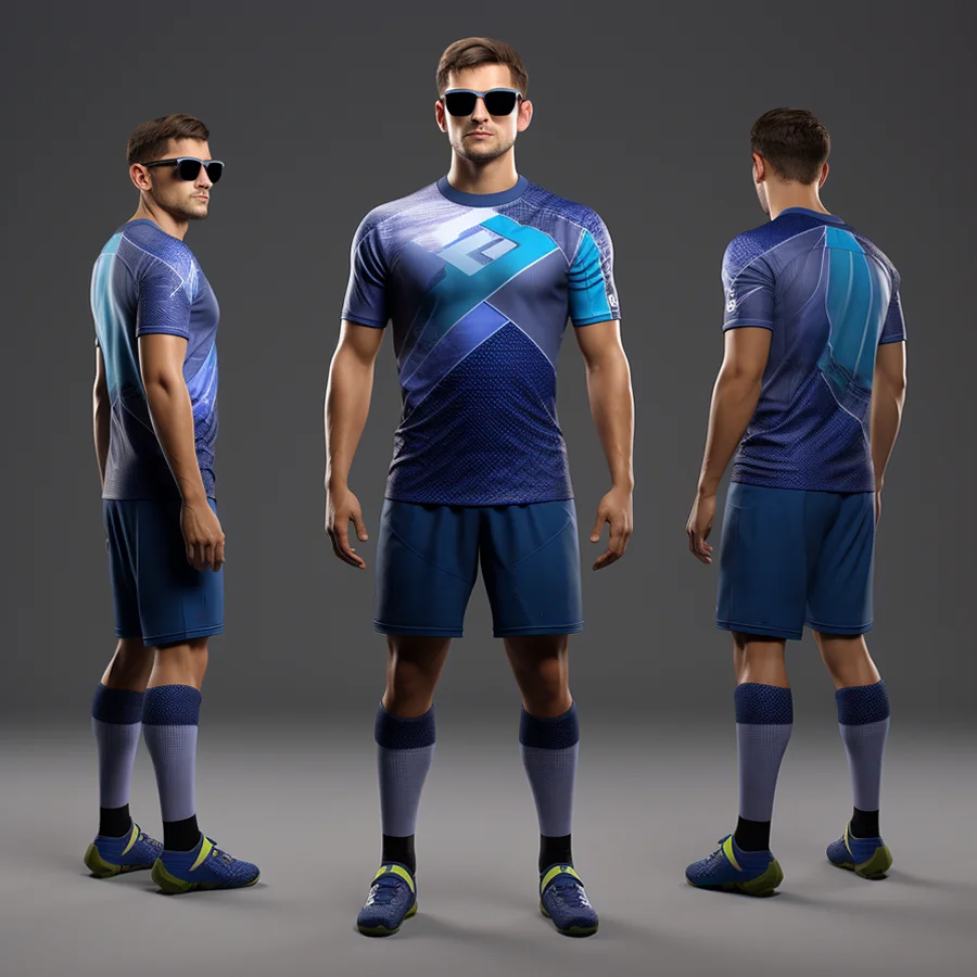 Logo Kids Sports Uniforms Soccer Jersey Drop Shipping Football Shirt Football Kit Football Jersey Set Blue Yellow Sportswear