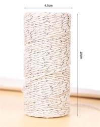 1.5mm 8 strands of colored macrame cord gold silk cotton rope Christmas gift wrapping decoration rope tag rope