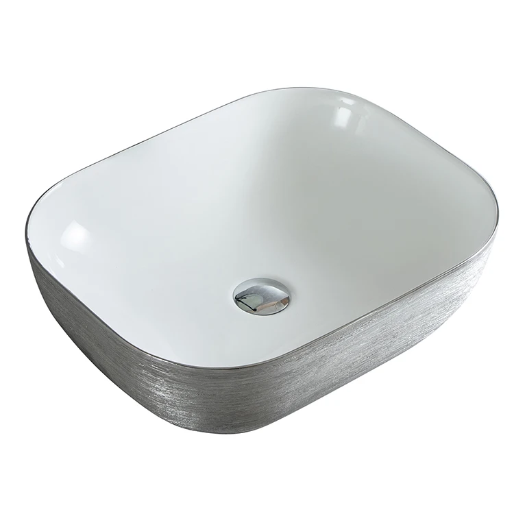 New Design Special Color Art Basin Bathroom Wash Products Modern Electroplating Brushed Sliver Vessel Sinks With High Quality