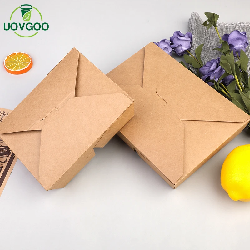 Custom cheap price custom paper box for food two compartments fashion kraft paper box for lunch