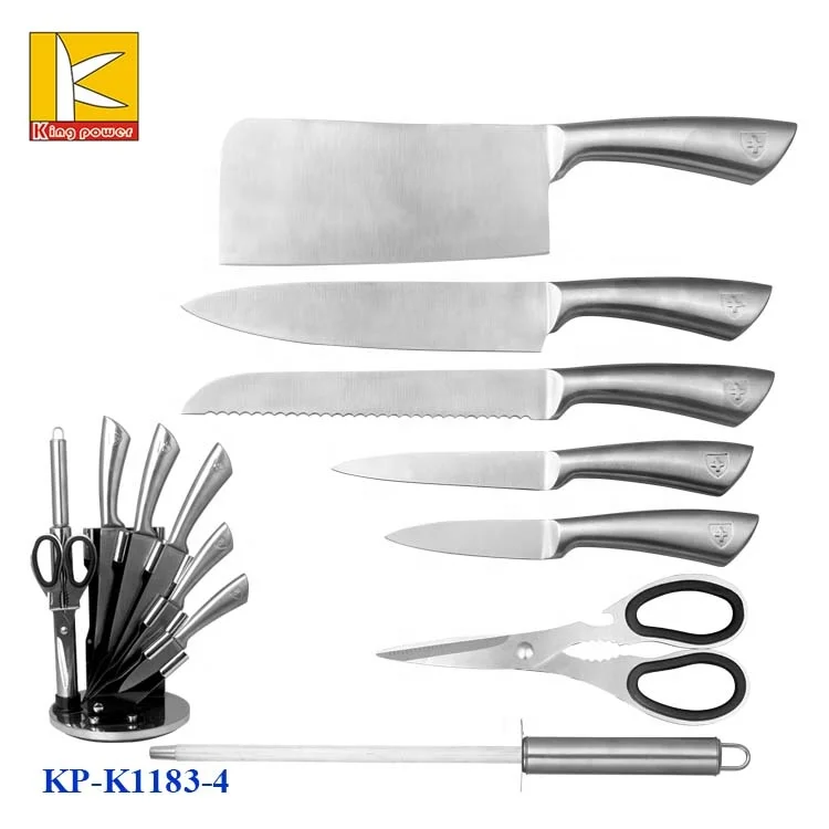 Good quality classic stainless steel knives chef 8pcs inox kitchen knife set with block