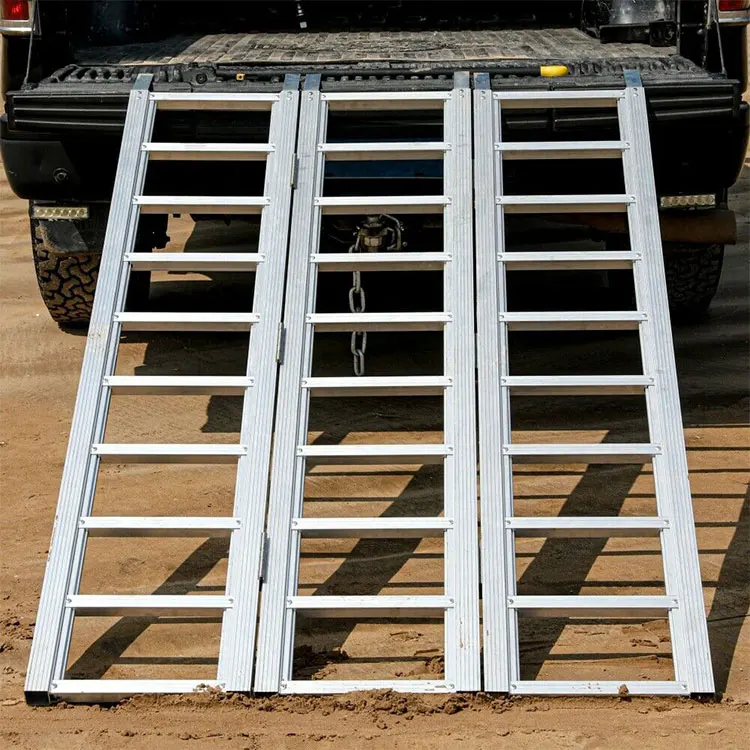 1500 LBS  Tri-Fold Folding Motorcycle ATV Aluminum Loading Ramp Snowmobile Lawn Trailer