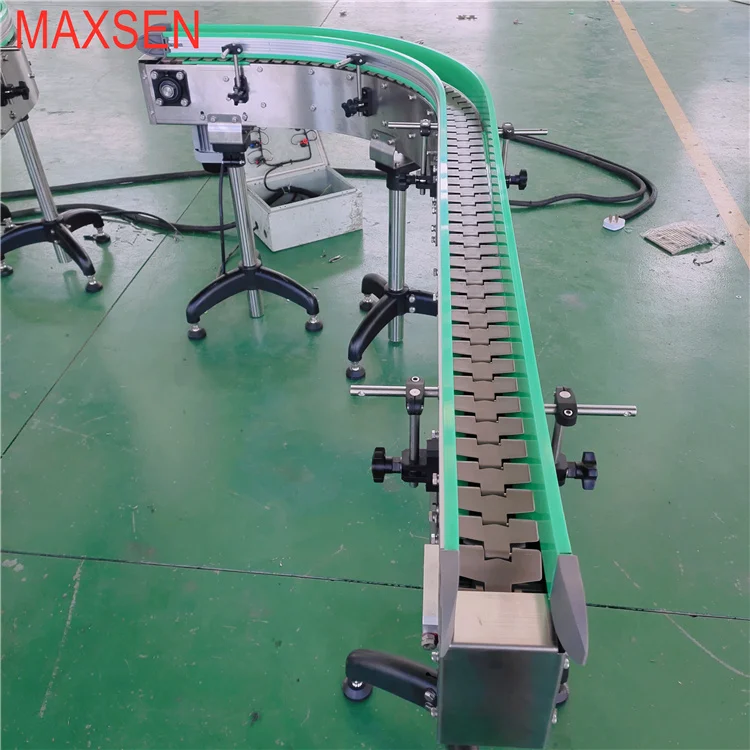 Custom Size Table Top Chain Turning Belt Conveyor  plastic bottle conveyor systems For Beverage And Food Transmission System