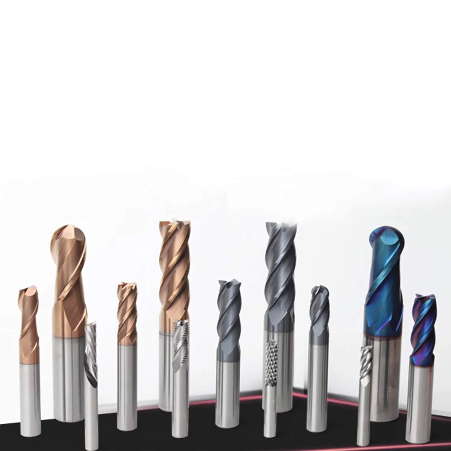 CNC Router Radius HRC55 HRC50 2 flutes 4 Ball Nose 1 Flute Straight Roughing Corn Teeth Engraving End Mill Cutter Carbide