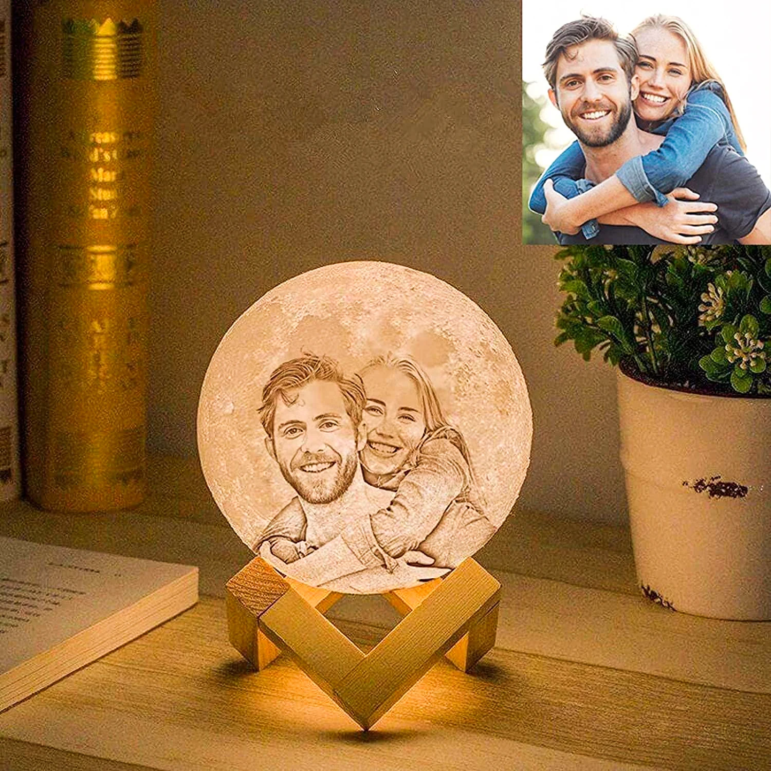 Festival PLA Led Night Light Table Light Remote Control 16 Colors 3D Moon Lamp Customized Big Floating For Christmas Gift Kids