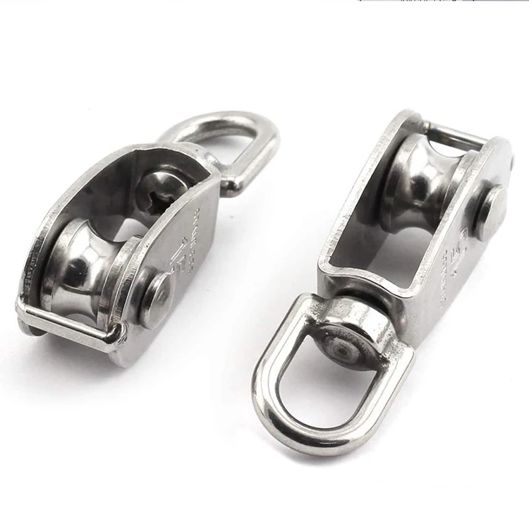 In Stock Wire Rope Hanging Pulley Wheel 304 Stainless Steel M15 Single Pulley Block