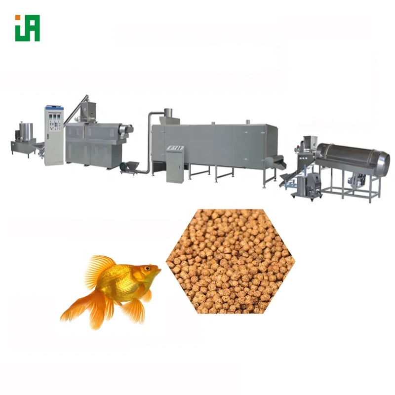 100-2500kg/hr Fish Food Pellet Extrusion Line Feed Extruder Machine Line Plant Device