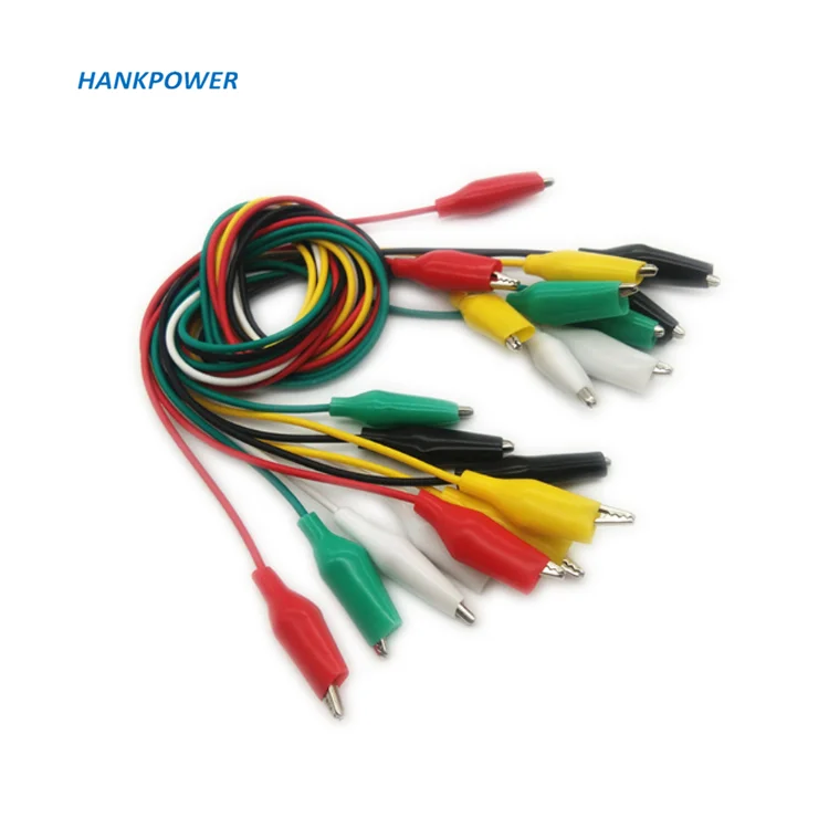 50cm 5 Color 28MM Battery Alligator Clips Double Ended Crocodile Clip Cable Testing Wire