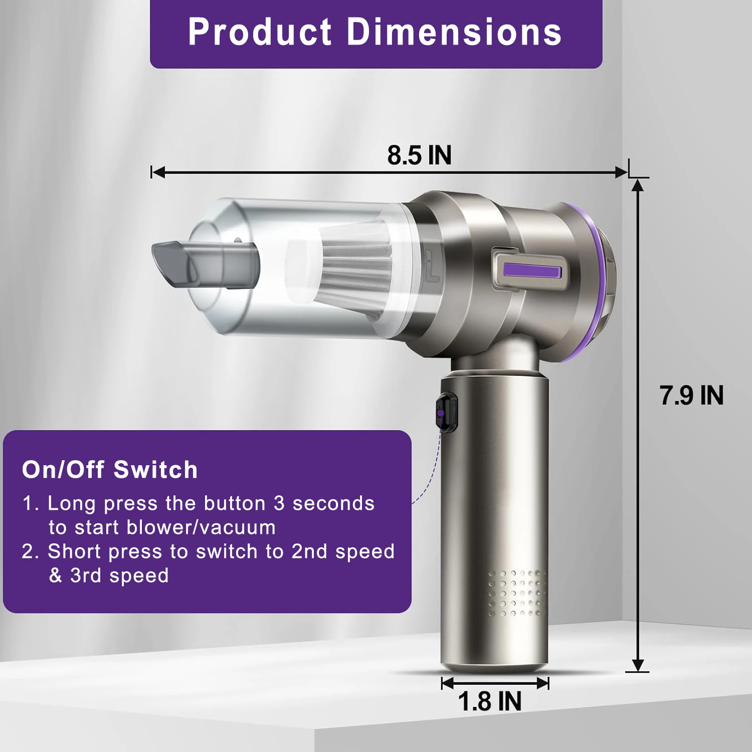 Portable Heavy-Duty Rechargeable 12V Battery Operated Cordless Vacuum Car Cleaner Brushless Powerful Wireless Car Vacuum Cleaner