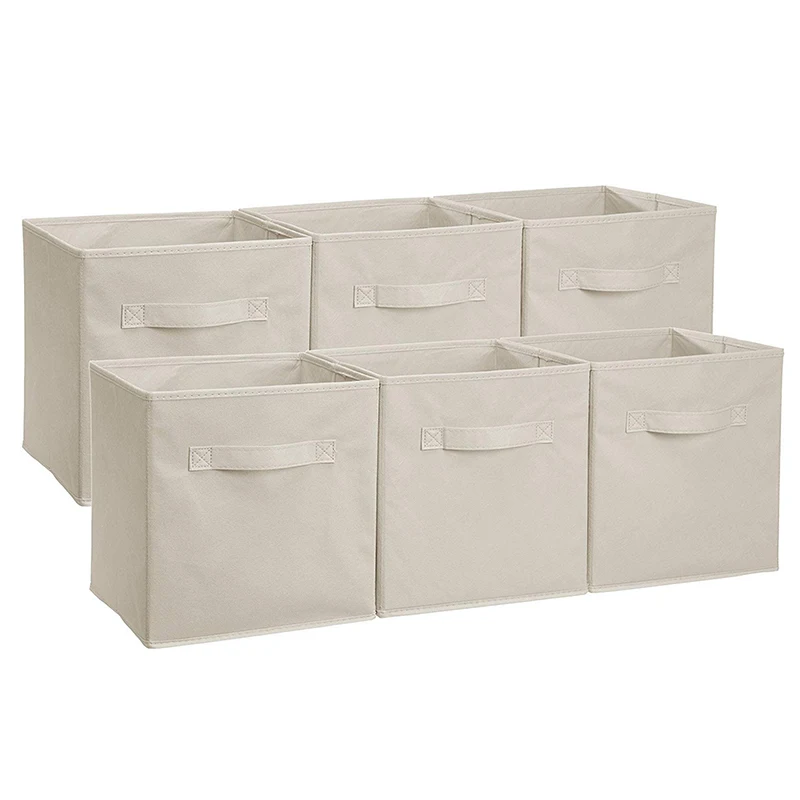 Amazon Basics Collapsible Fabric Storage Cubes Organizer with Handles cloth organizer storage box cloth storage bins