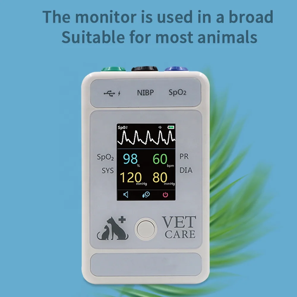 Pets Portable Vet Medical Multi-parameters Etco2 Veterinary Patient Monitor for Animals: 1set/case