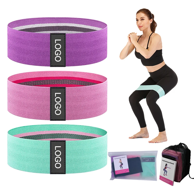 Exercise Fabric Hip Band Resistance Custom Booty Bands Set With Bag Hip Circle Short Resistance Bands Set For Booty Glutes