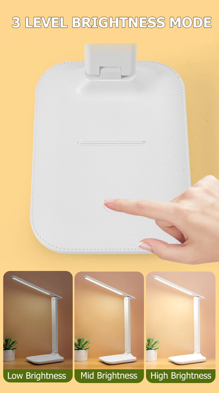 Wholesale Foldable Stylish Rechargeable Table Lamp Touch Dimmable Modern Bedside Study Table Lamp