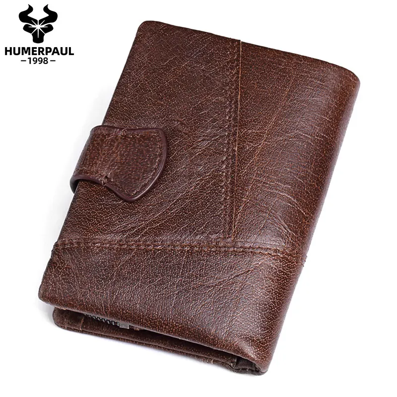 TS Dropshipping Leather Wallet Genuine Mens Leather Wallet  With Portfolio Small Purse  Custom Leather Wallet