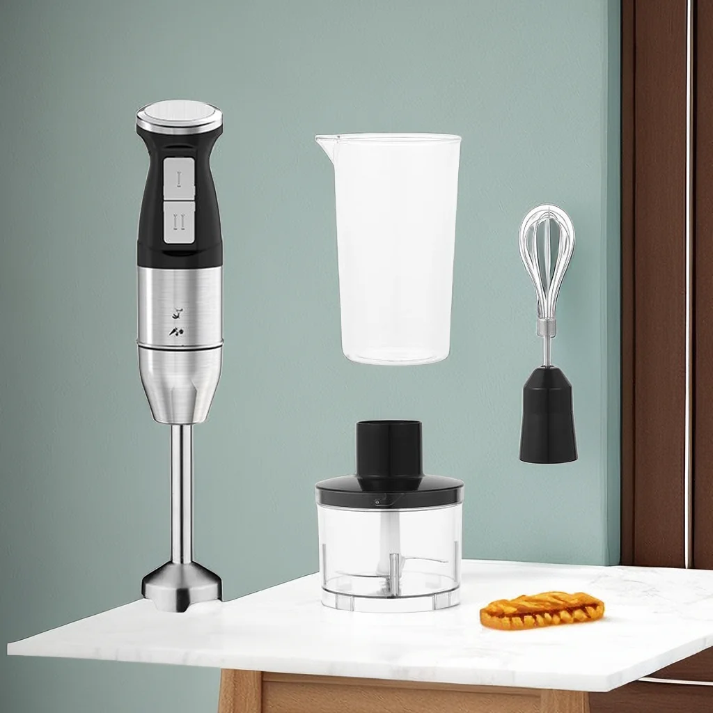 Economical Hand Blender 4 In 1 Set Industrial Mixer Chopper Immersion Stick Blender