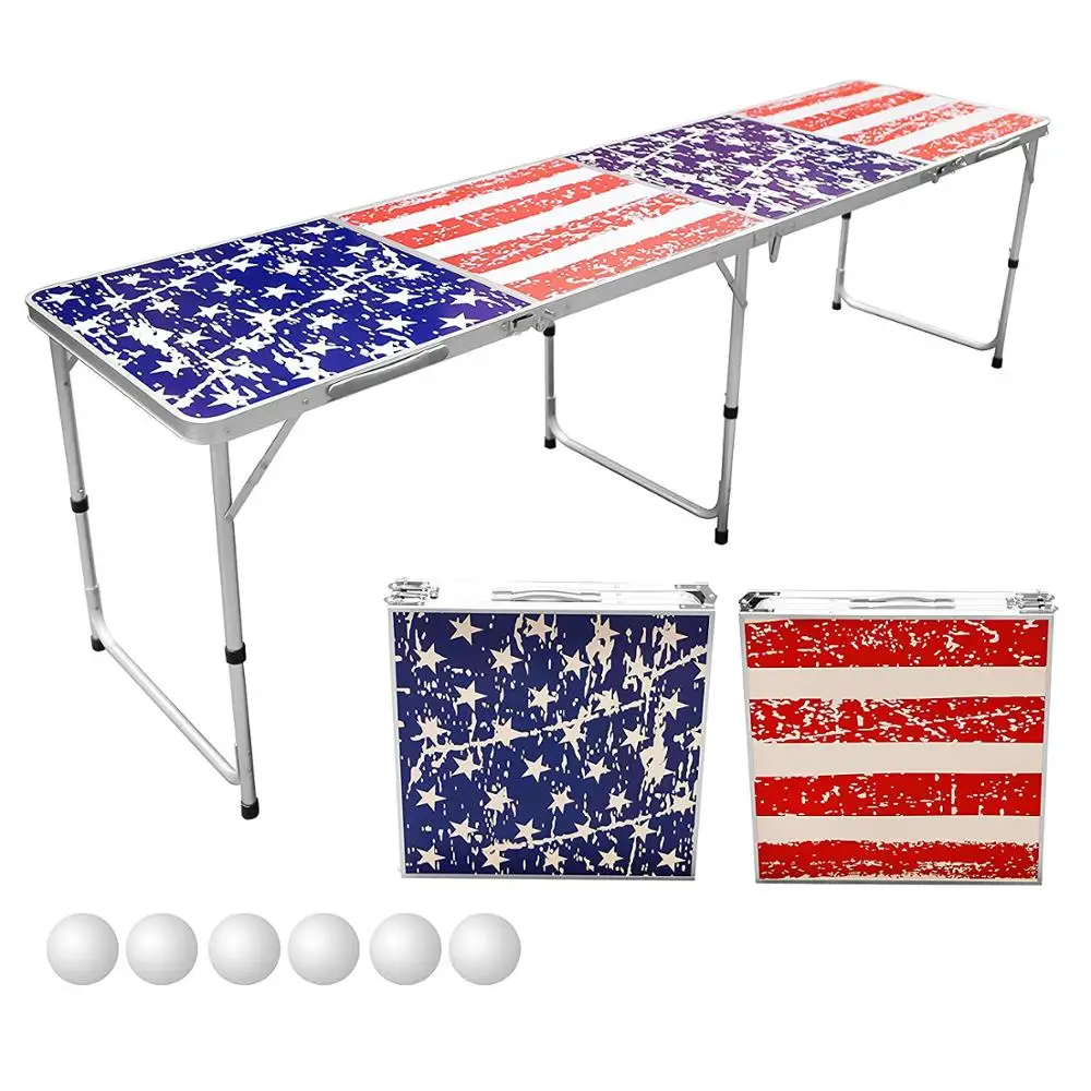 Best Price Black 8 Pies Set Clothe Pool Float Led Beer Pong Table Canada