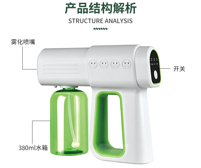 K6X Nano Ультра мощный электрический портативный синий луч макрокрасота анион синий паровой распылитель