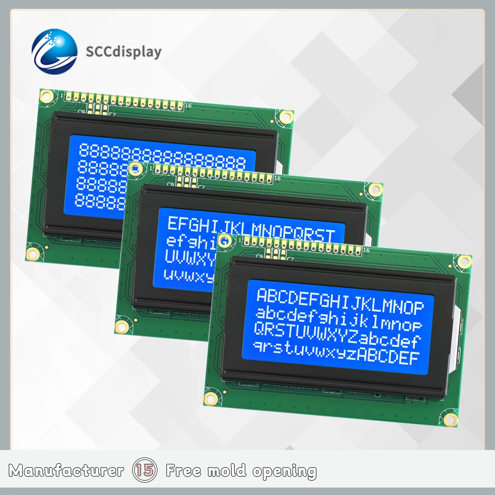 Splendid 16*4 dot matrix display SJXD1604A STN Blue Negative lcd character display low-power LCM With backlight lcd modules