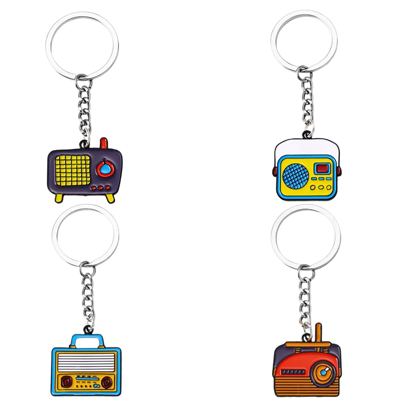 Creative fashion new cartoon retro keychain Cute radio keychain pendant gift for friends and sisters