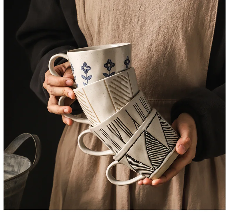 New water cup/Japanese rough pottery coffee cup ins antique mug handmade ceramic mug with high beauty