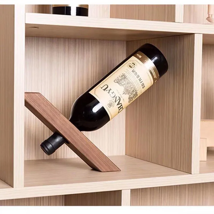 Solid Wood Wine Rack Wooden Fulcrum Rack for Wine Decorate Wine Rack