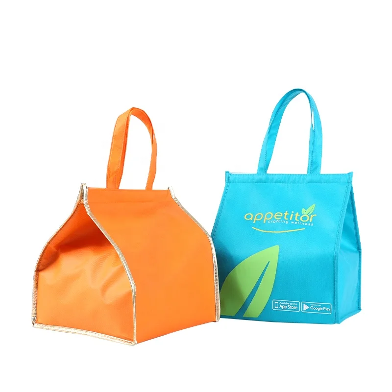 Reused Thermal Foil Heat Insulation Oxford Lunch Insulated Food Delivery Cooler Bag