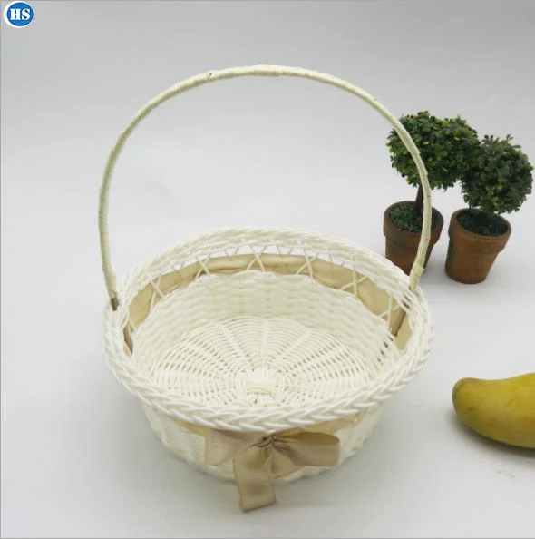 Корзина из ПП ротанга с ручкой подарочная корзина свадебная для цветов
