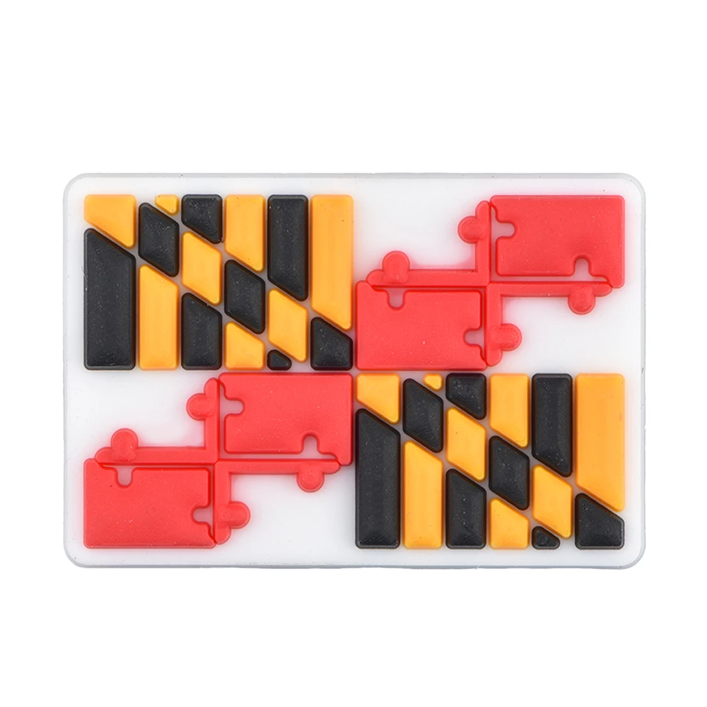Custom new fashion clog shoe decoration charm Mexican clog charm High quality Maryland flag shoe charm for wholesale