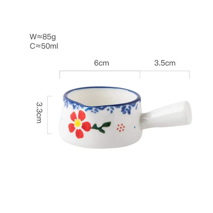 Mini Soup Sauce Bowls Milk Creamer Pitcher Ceramic Creamer Pitcher Small for Coffee Tea Bag Soy Sauce