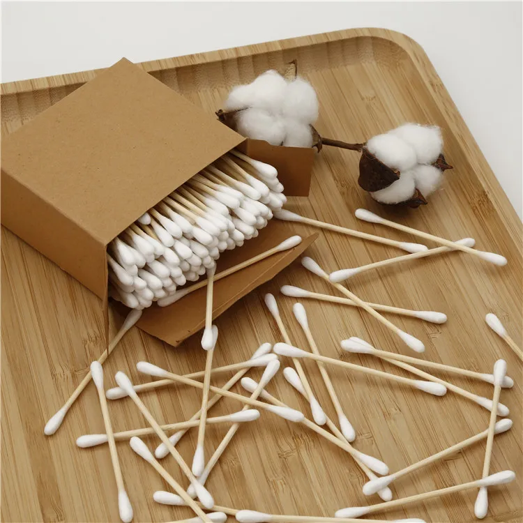 200pcs eco friendly baby bamboo stick cotton swab ear cleaning cotton buds