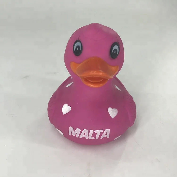 Factory Direct Sales New Design Christmas Holiday Floating Baby Bath Toy Pink Rubber Duck Bulk With Logo