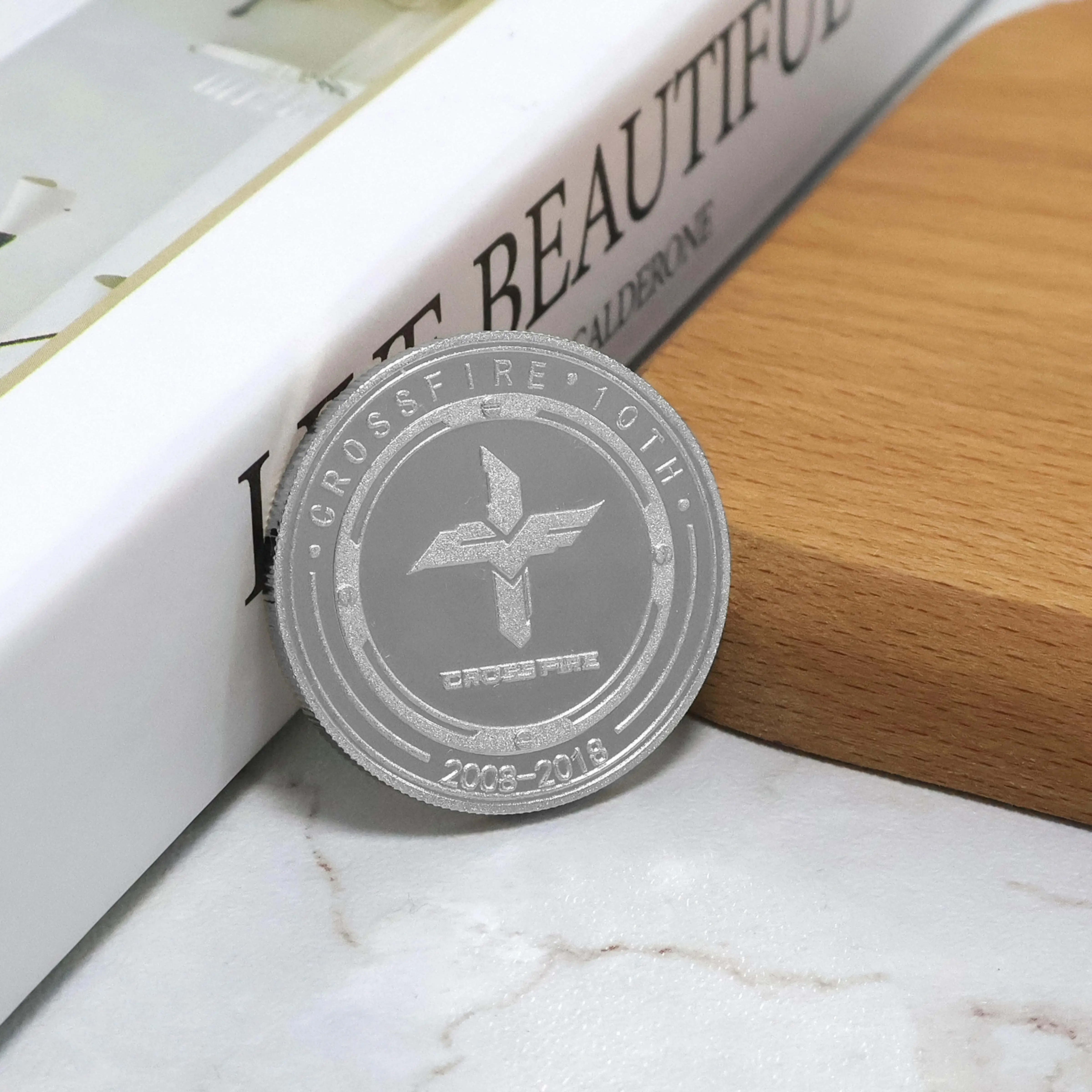 wholesale custom 1oz 999 Fine Silver double side embossed Metal Commemorative Maya Mexican Coin with arylic case