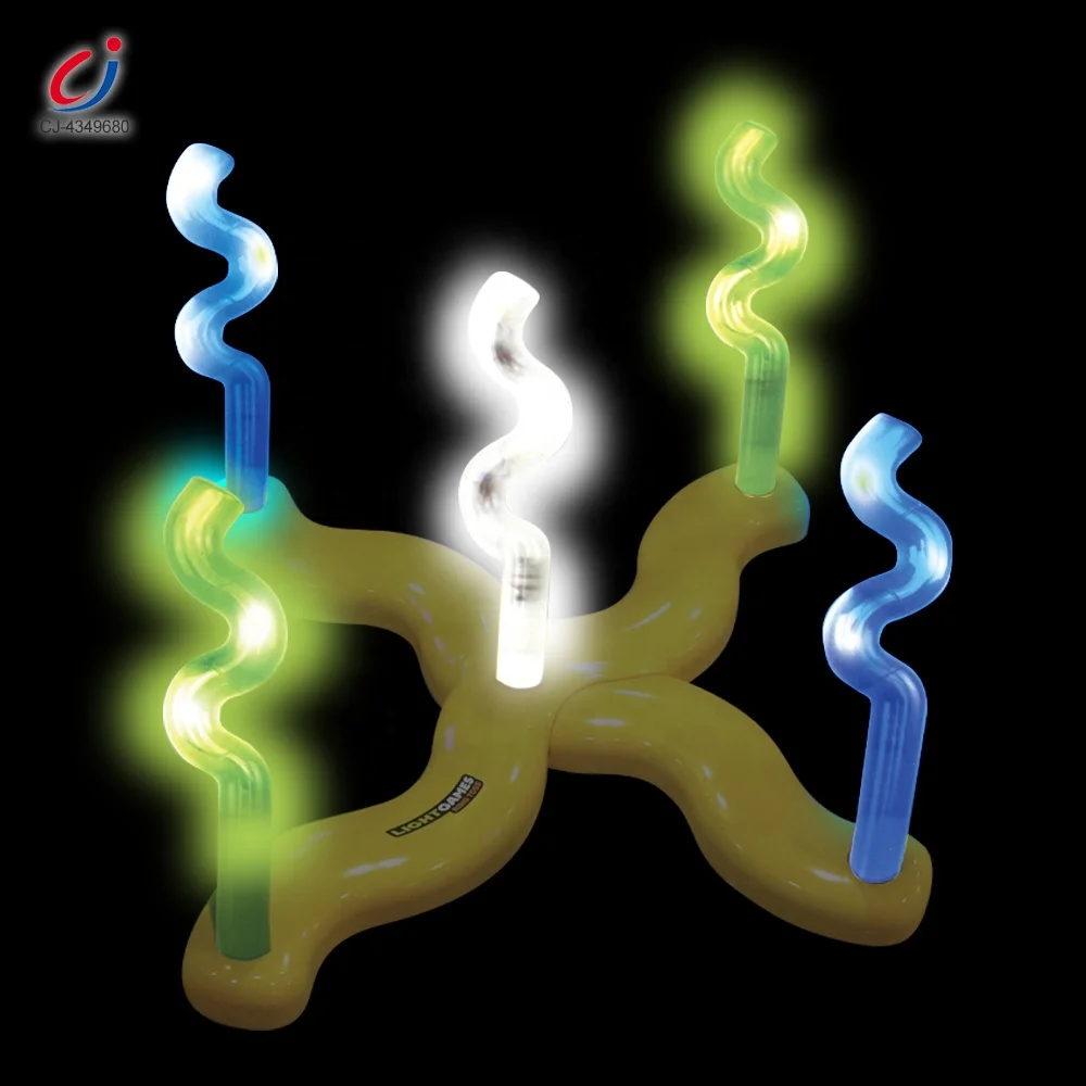 Chengji ferrule game sport indoor plastic outdoor funny toy five rings light-up led colorful play set toss a ring