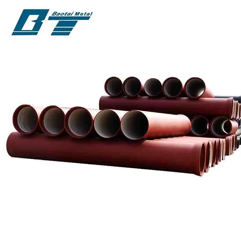 1400mm 1200mm 1000mm Top Quality ISO2531 Socket Spigot K7 K8 K9 Cement Lined Class C25 C30 C40 Ductile Cast Iron Dci Pipe