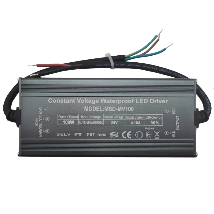 factory ip67 30w 60w 80w 100w 200w 300w waterproof led driver single output dc12v 24v variable power supply