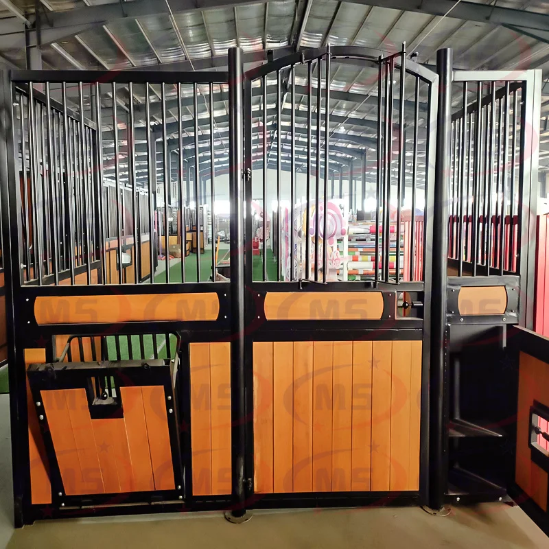 Factory Direct Supply Steel Equine Building Bamboo Panel Horse Stables For Powder Coated  Horse Stable Customized Style