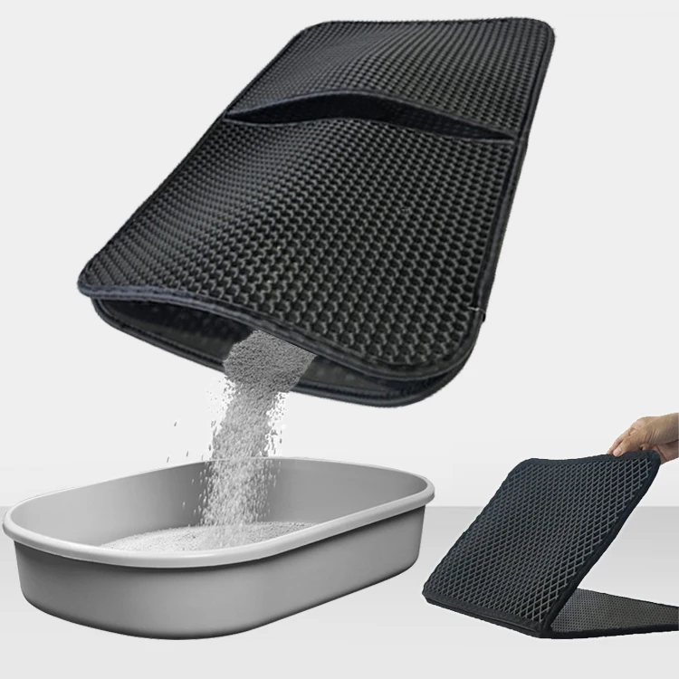 MSD-ZC006 Foldable Waterproof Easy Clean Double Layer Cat Litter Trapper Pads EVA Cat Mat with Non Slip Backing