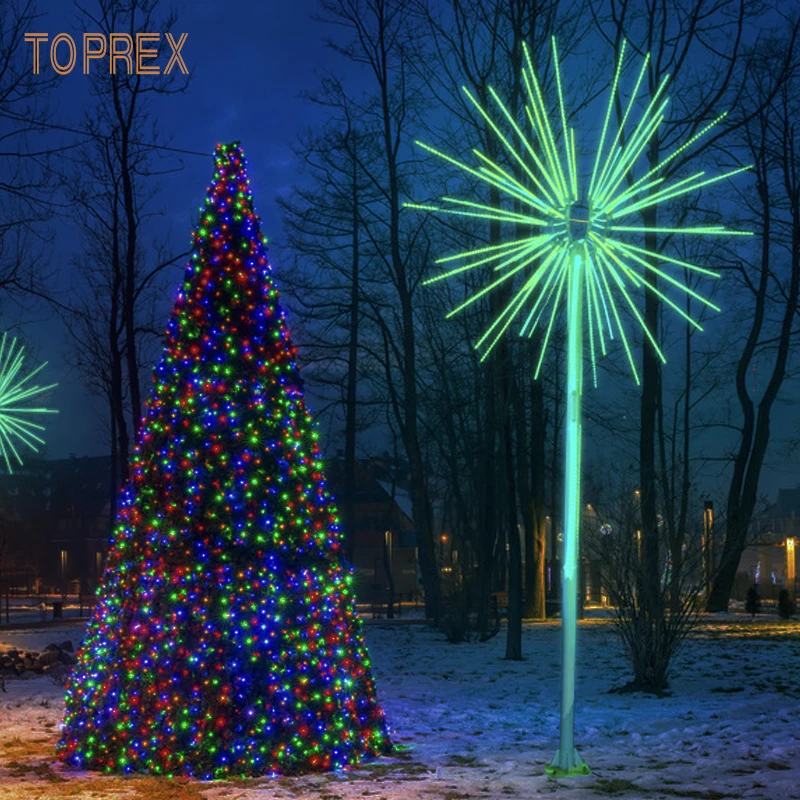Toprex Modern Style RGB LED Fireworks Light Colorful Outdoor Christmas Meteor Animation for Landscape Decoration