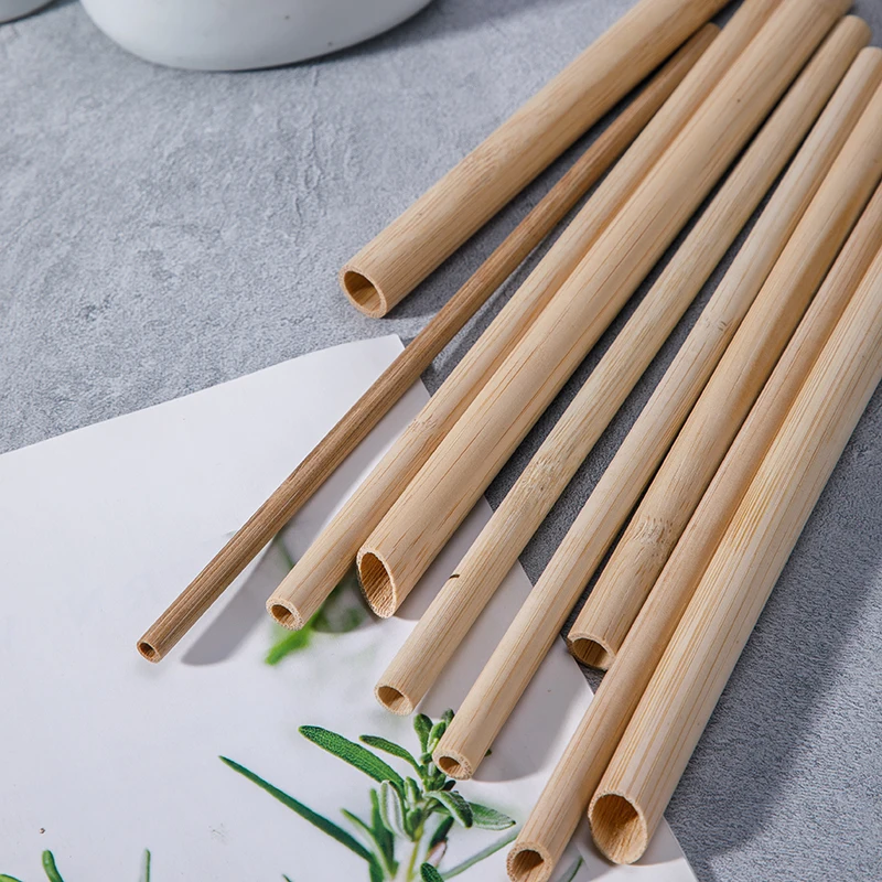 Biodegradable restaurant bar natural bamboo straw with custom logo bamboo reusable drinking straws